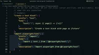 VSCode trick to write Playwright test block quicker | User Snippet | Playwright Tutorial - Part 84