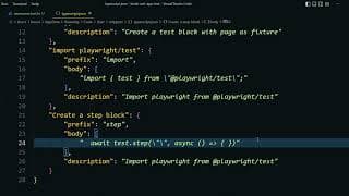 VSCode trick to write Playwright test block quicker | User Snippet | Playwright Tutorial - Part 84
