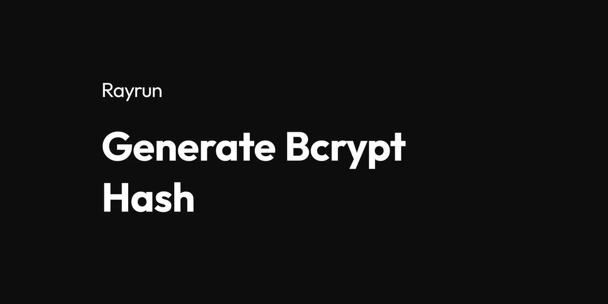 Generate Bcrypt Hash