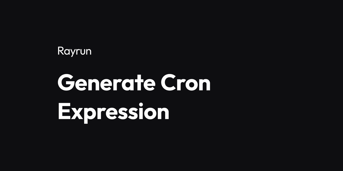 Generate Cron Expression